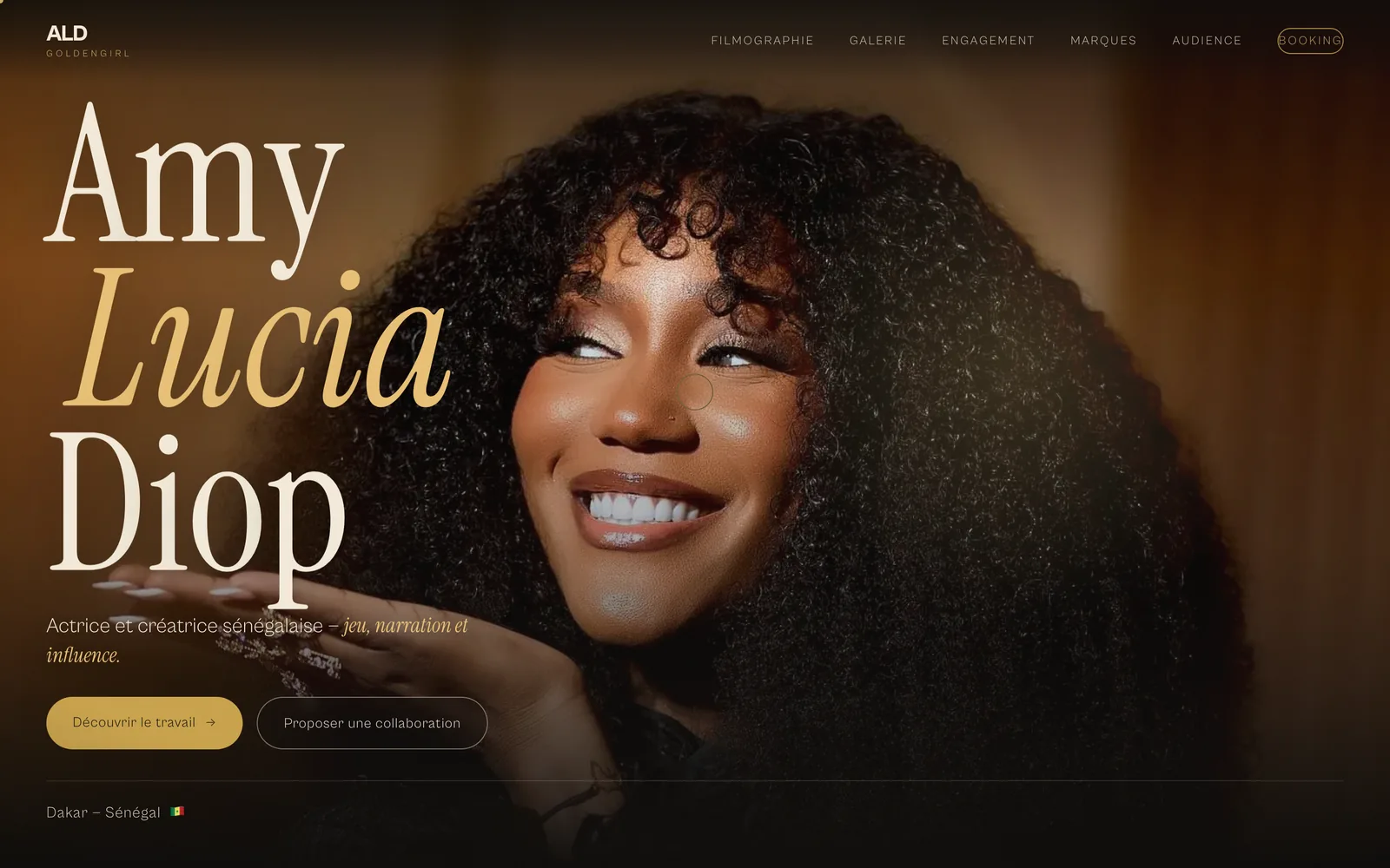 Aperçu du site Amy Lucia Diop
