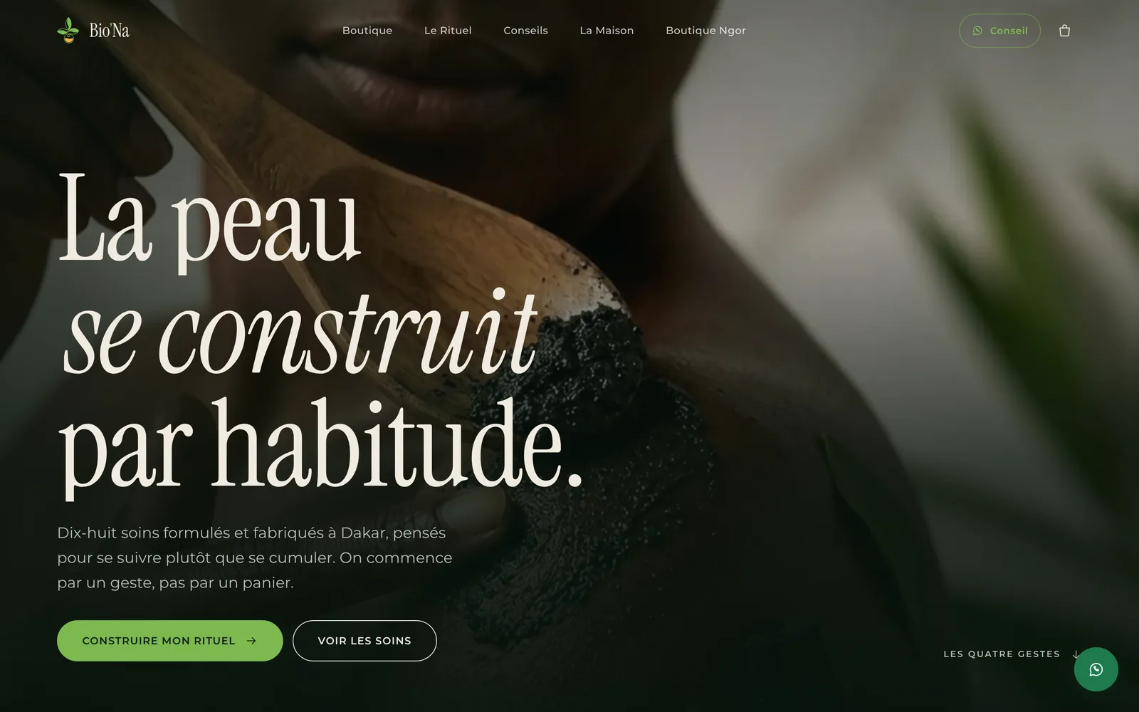 Aperçu du site Bio'Na Product